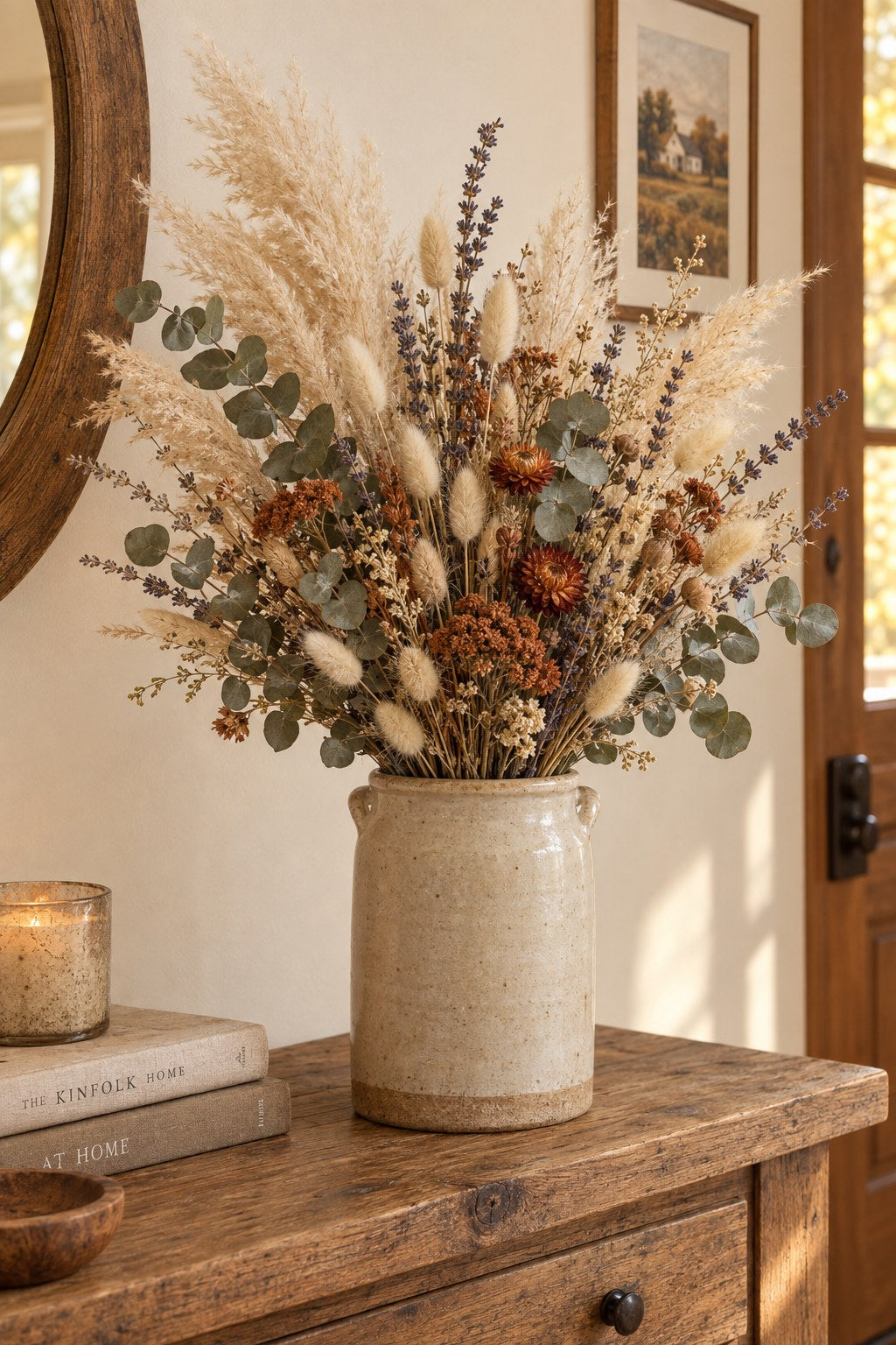Boho Dried Harvest Bouquet with Pampas & Eucalyptus