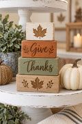 Wooden Maple Leaf Stacking Blocks, Set of 4