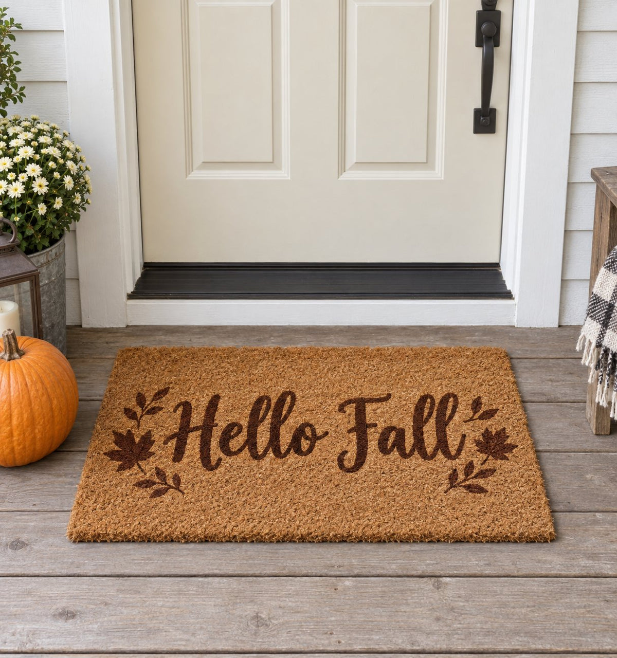 "Hello Fall" Coir Doormat, 18x30