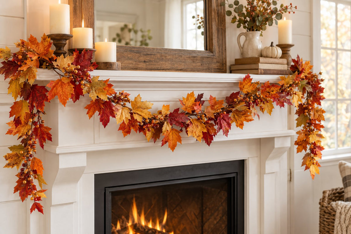 Maple Leaf Garland, 6 ft (Set of 2)