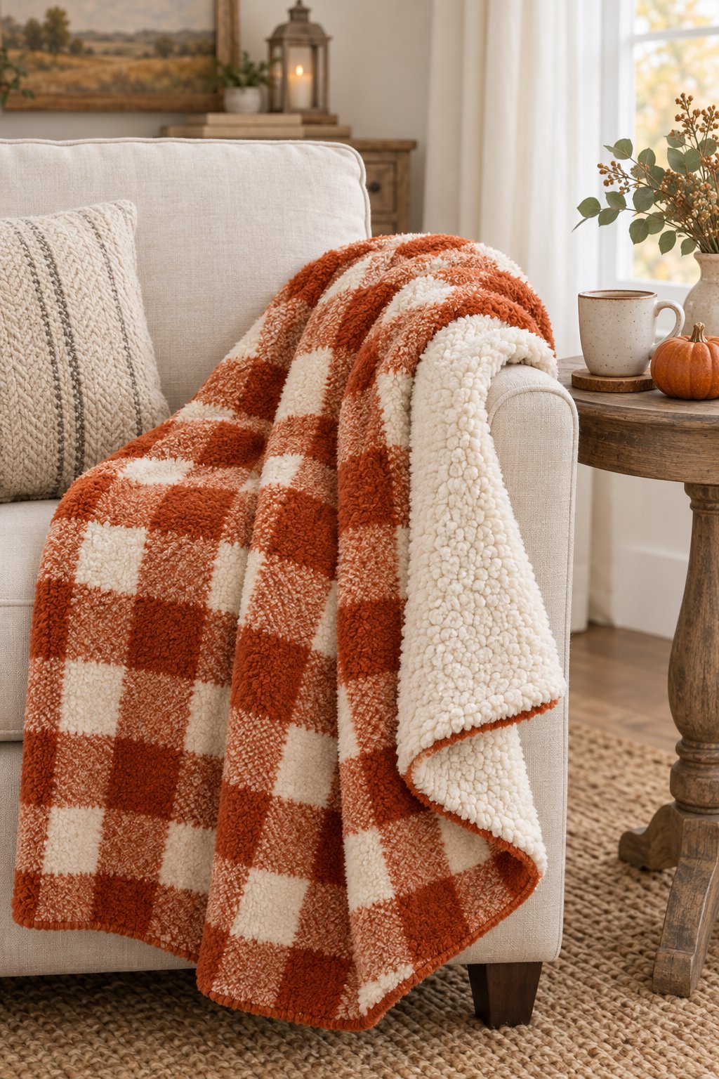 Buffalo Plaid Sherpa Throw, 50x60